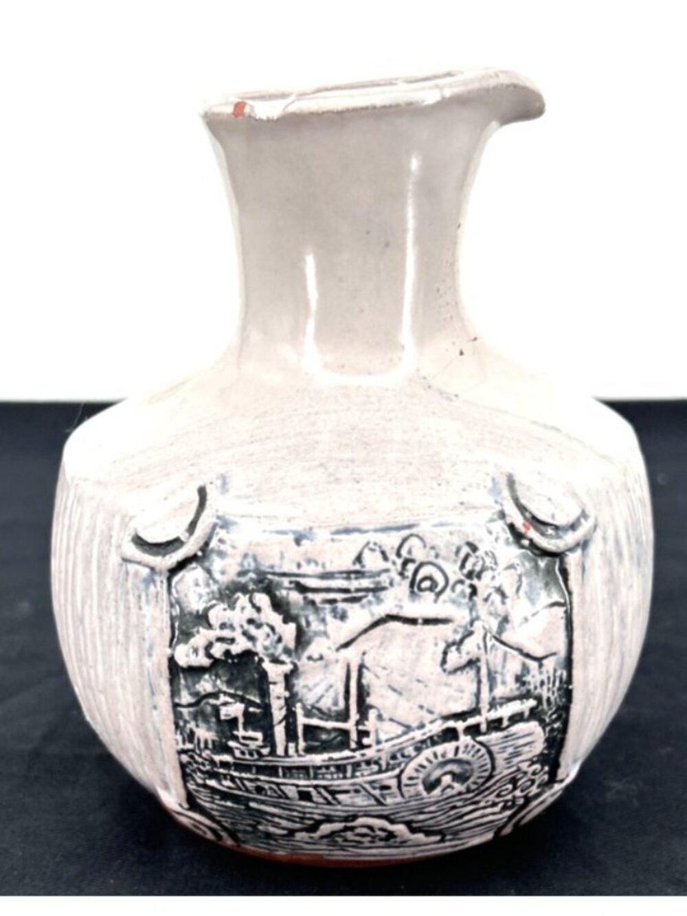 Pacific Stoneware Steamboat Jug B Welsh 1970 5" Tall FLAW
